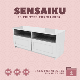 Miniature Replica 03. BRIMNES TV Unit for Miniature Dollhouse IKEA 3D Print (1:12,24,48) 3d model