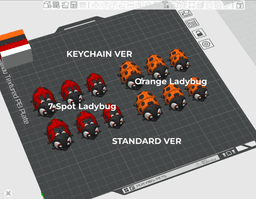 Ladybug - Flexi Articulated and Print in Place Keychain 3d model