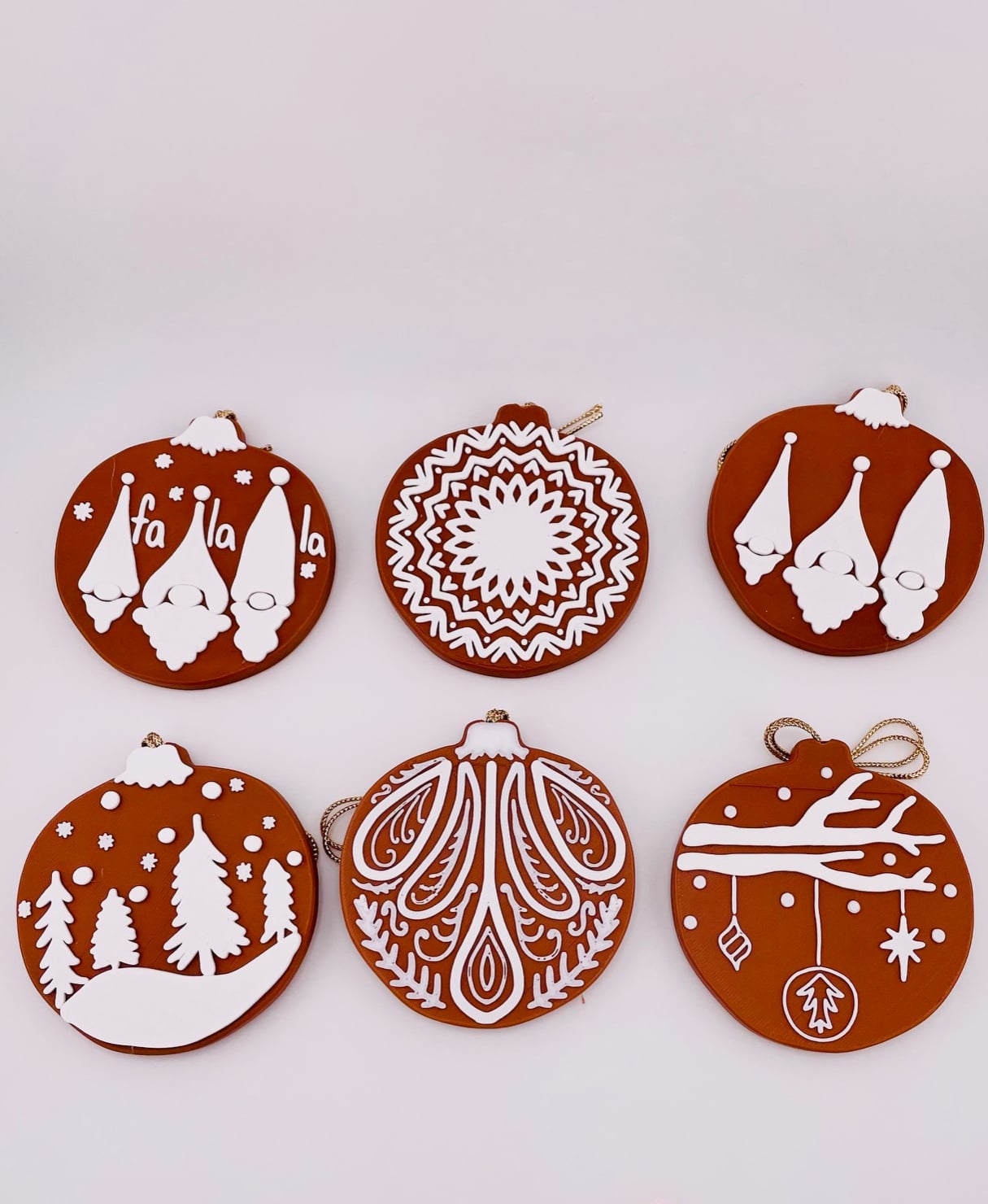 Gingerbread Cookie Ornaments Set 4 3d model