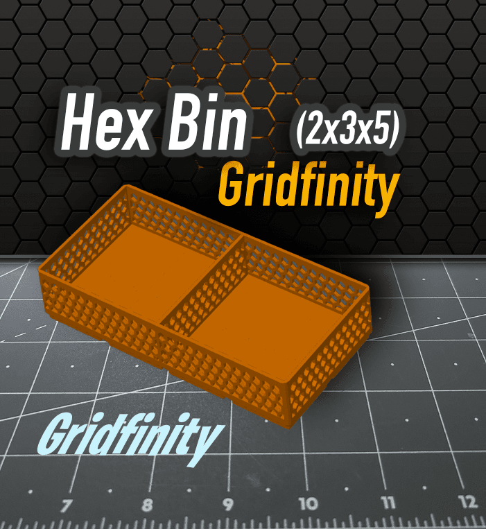 Hex Bin Gridfinity 2x3x5 DIVIDER 3d model