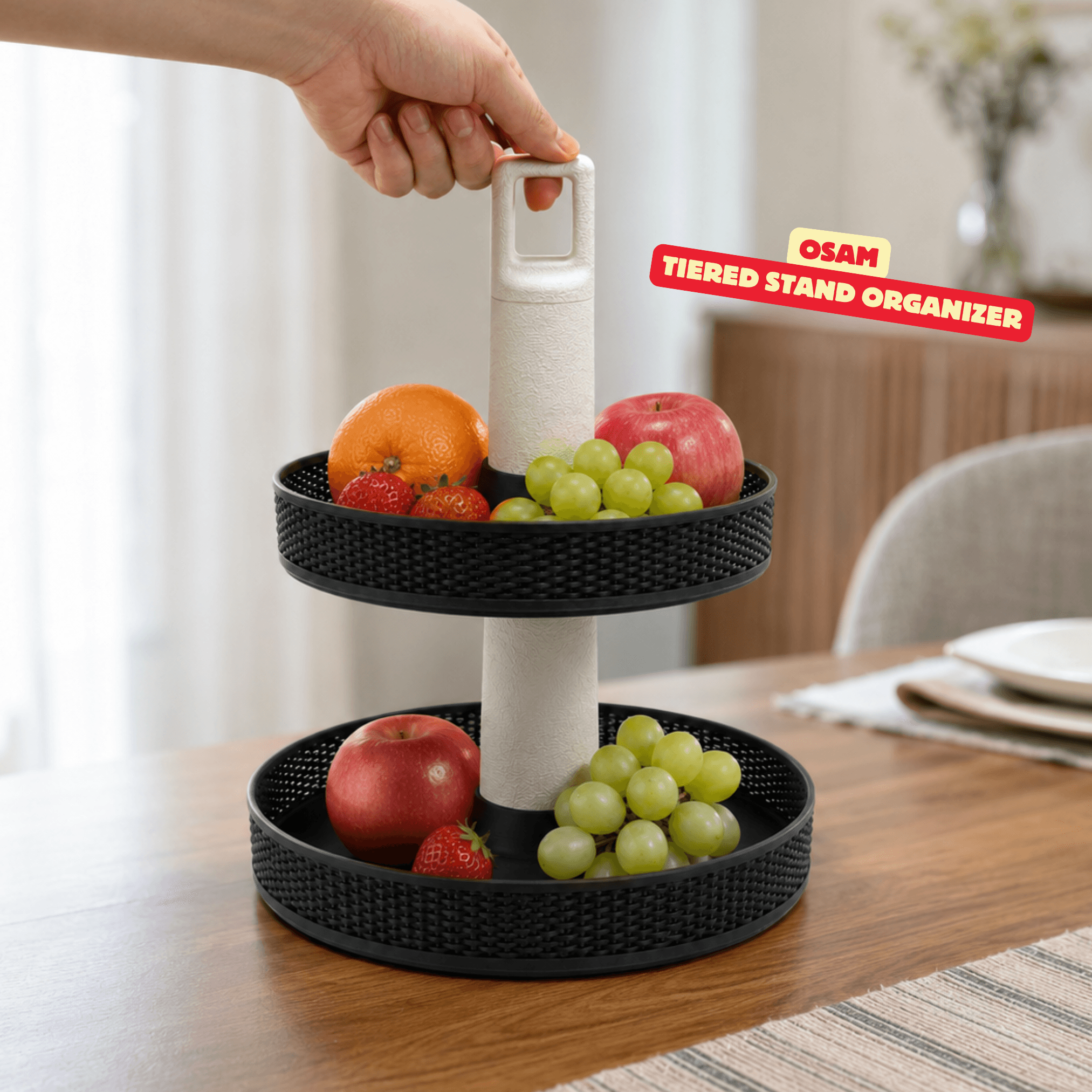 TIERED STAND ORGANIZER (OSAM) / MODERN FRUIT BOWL / MODERN HOMEDECOR / DECOR / ETAGERE 3d model