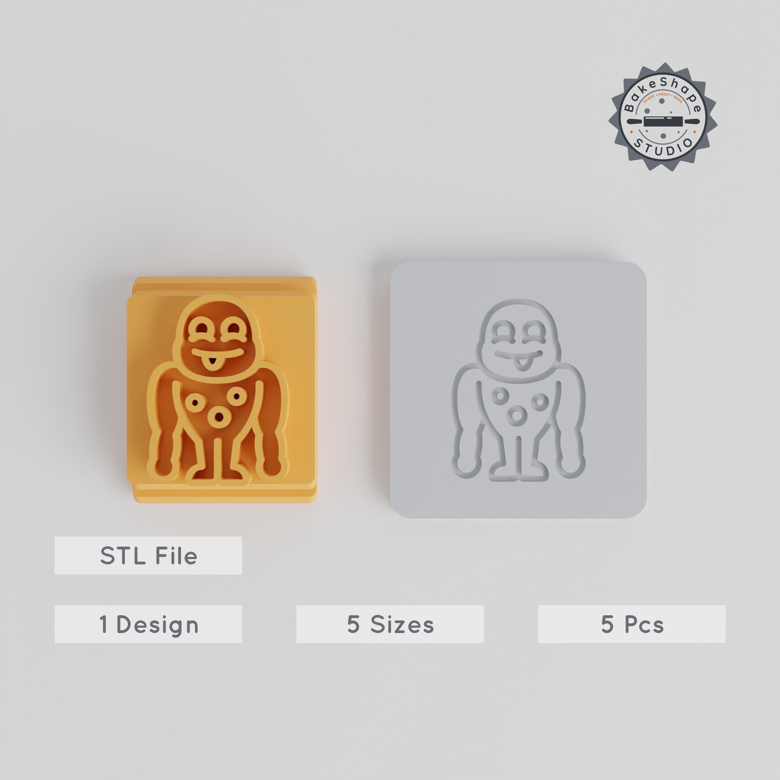 Muscle Monster Stamp Tile Set, 5 Sizes 20-40mm, Ideal for Clay, Cookie & Fondant Modeling PRODUCT_3146 3d model