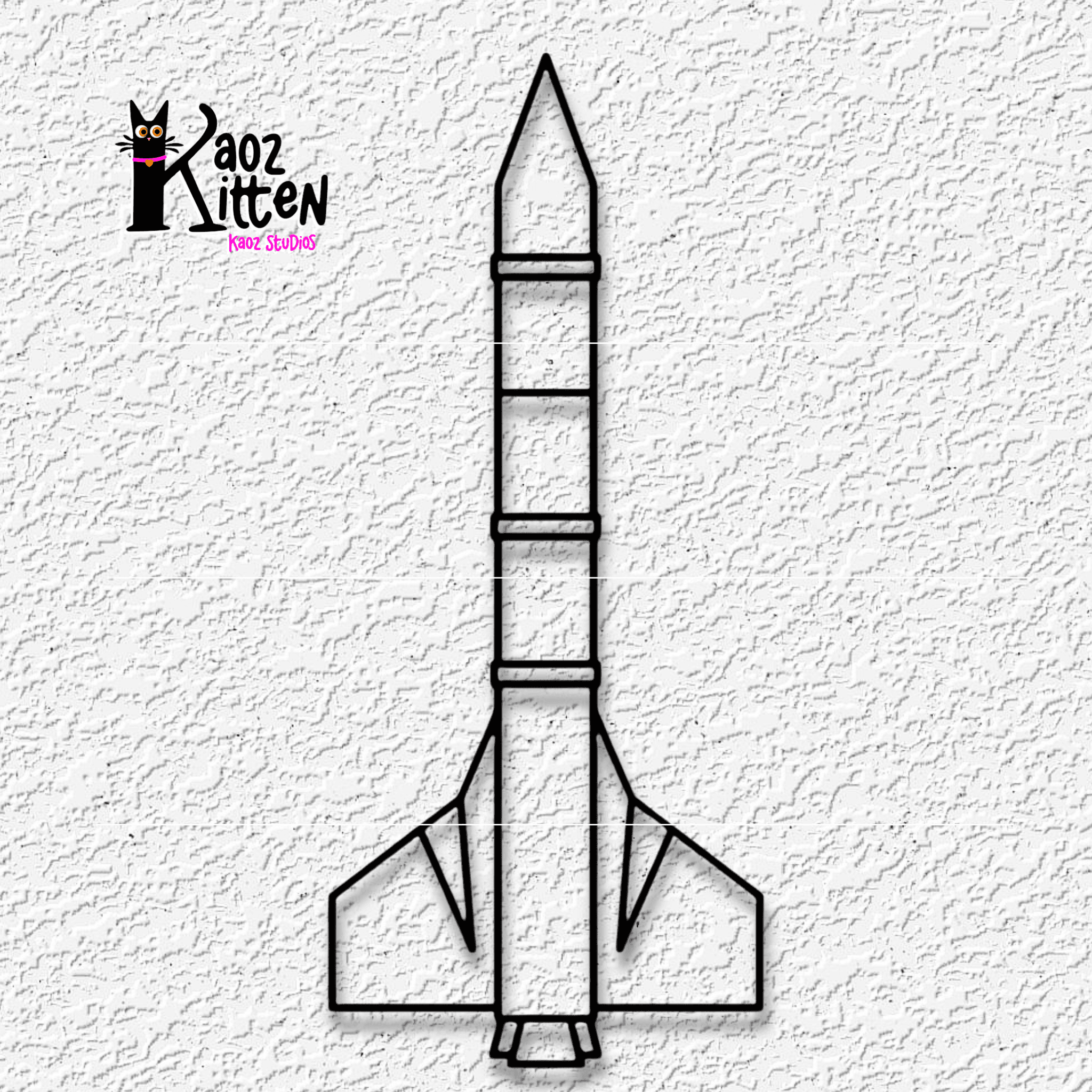 rocket wall art space x wall decor nasa decoration 3d model