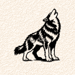 Husky Dog Howlling Full Moon Wall Art Home Decor 3d model