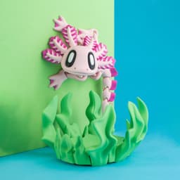Blob Axolotl - Flexi Articulated Magnetic Art Toy with Seaweed Container 3d model