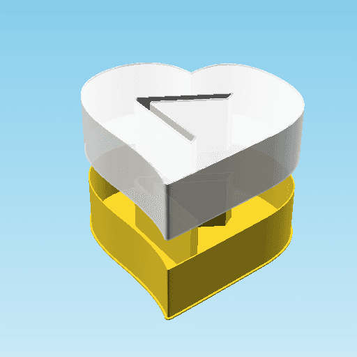 Fluffy Hearts LESS-THAN SIGN, nestable box (v3) 3d model