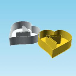Fluffy Hearts LESS-THAN SIGN, nestable box (v3) 3d model