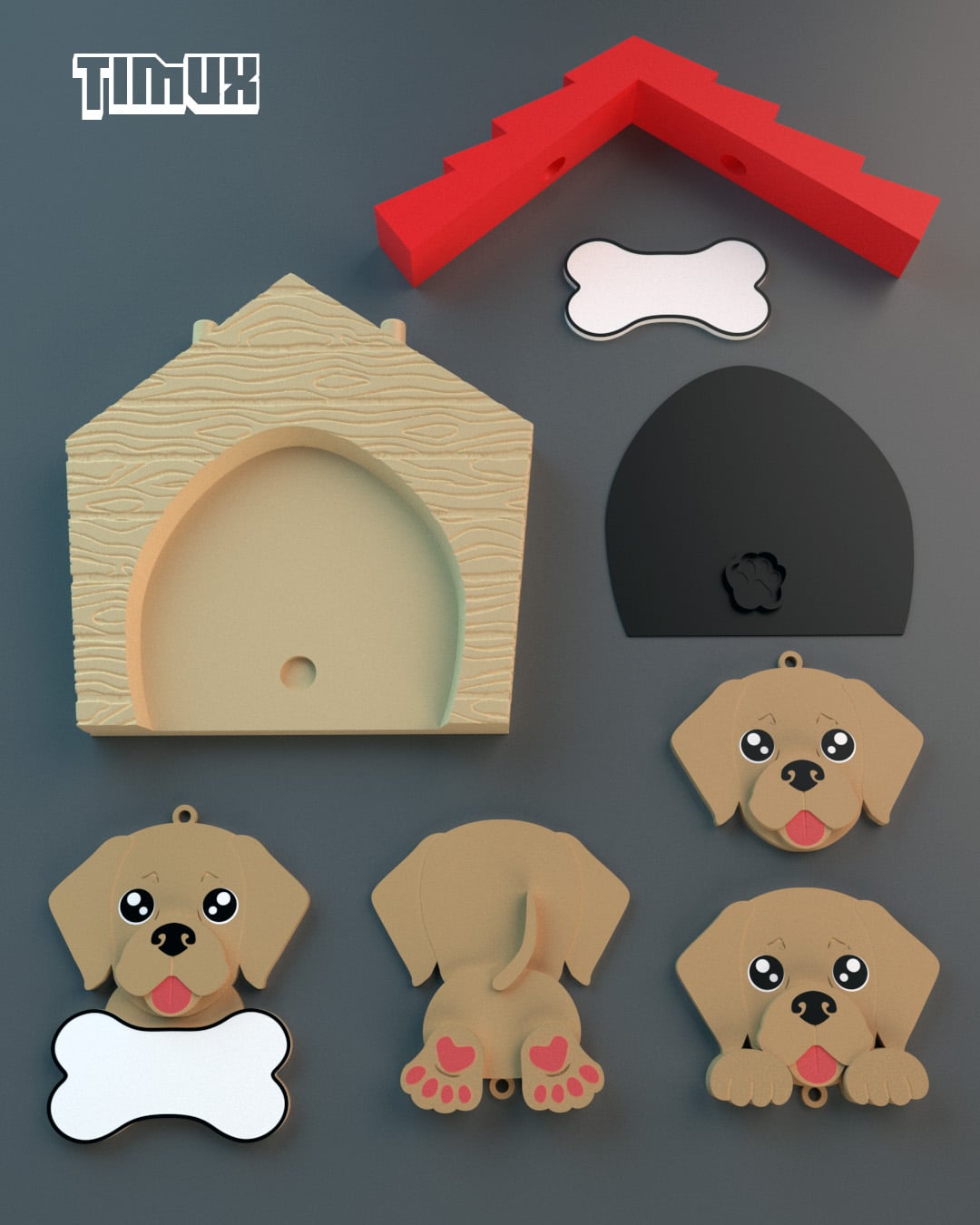LABRADOR KEYCHAIN SET 3d model