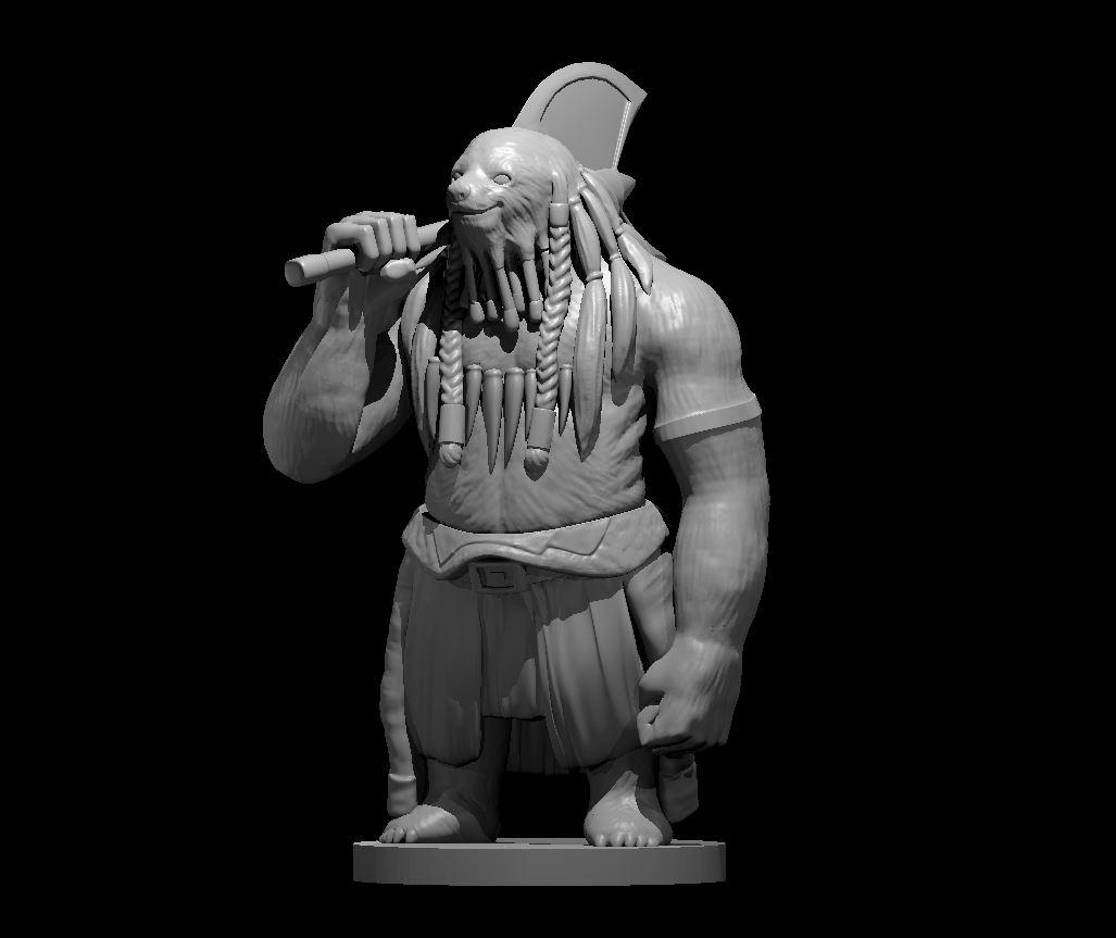 Slothfolk Barbarian - Slothfolk Barbarian - 3d model render - D&D - 3d model
