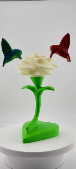 Rose with hummingbirds 3d model