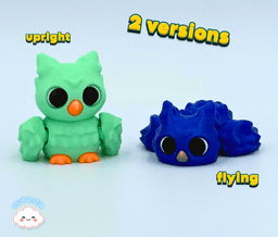Mini Owl Flexi Bundle + Keychain Included 3d model