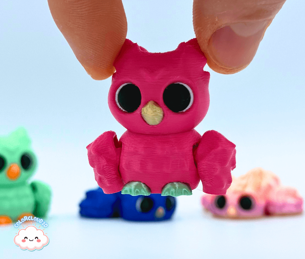 Mini Owl Flexi Bundle + Keychain Included 3d model