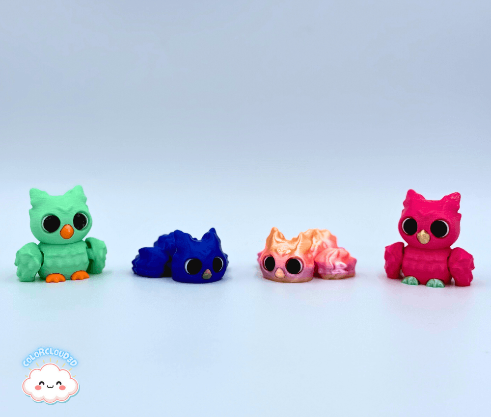 Mini Owl Flexi Bundle + Keychain Included 3d model