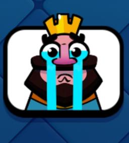 Crying King Emote from Clash Royale