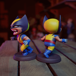 Li'l Wolverine-Pool - Multicolor Wolverine & Deadpool Fanart Collectible Figure 3d model