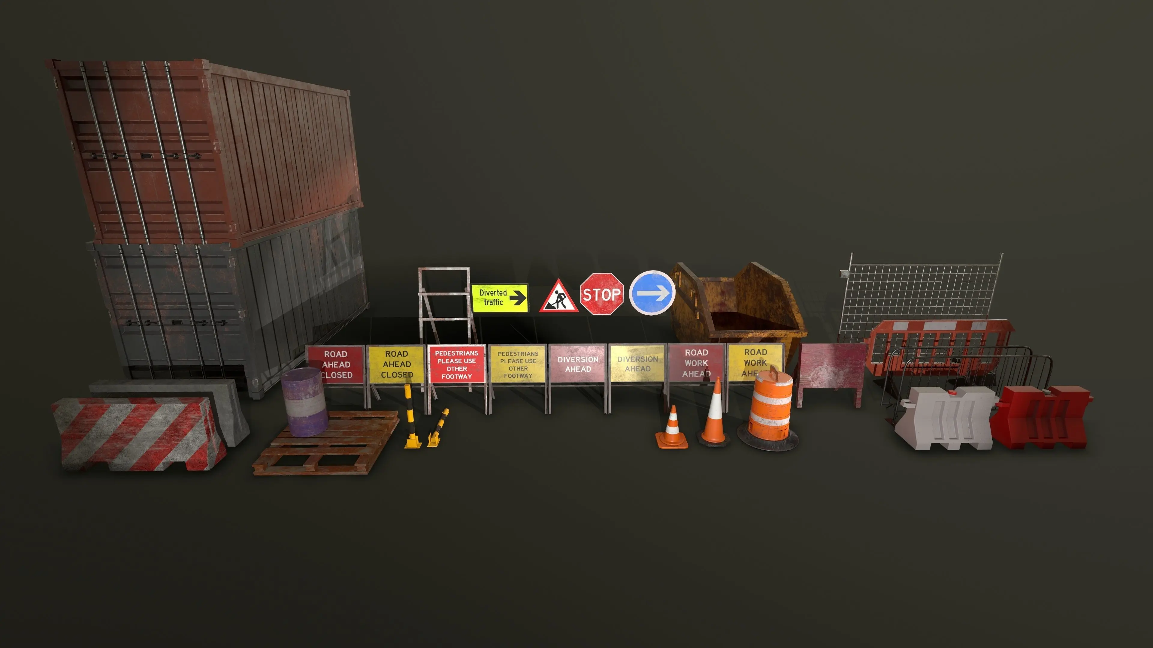 20 PIECE CONSTRUCTION ASSET PACK 3d model