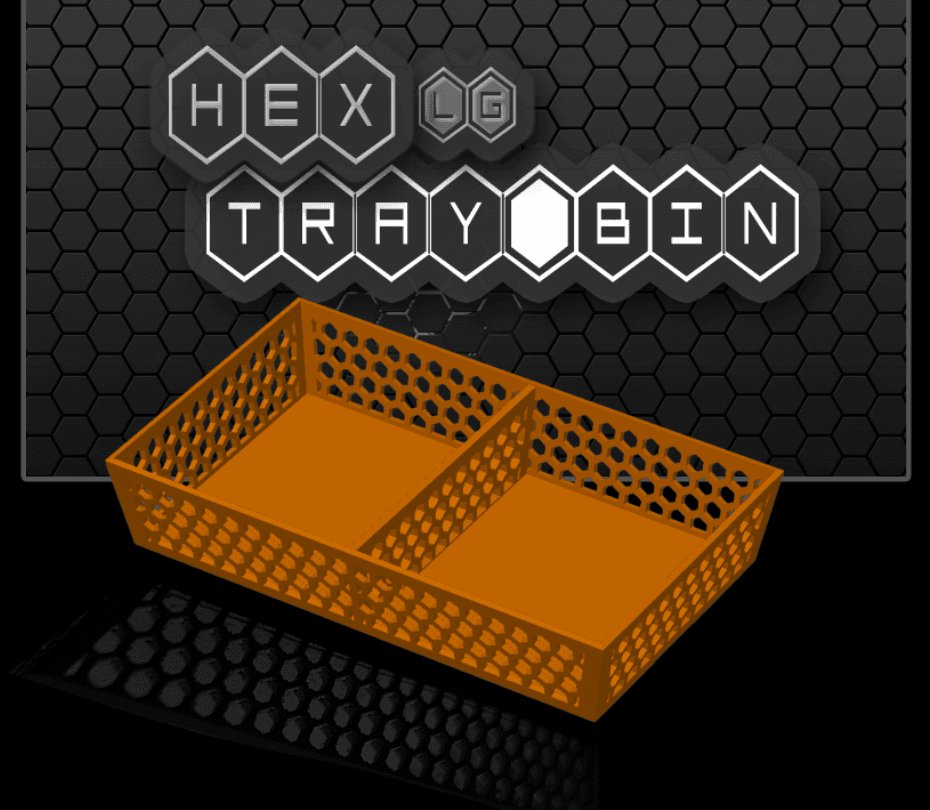 Hex Tray / Bin Large w/Divider 3d model