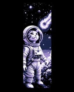 Cats in Space - Cute set of feline bookmarks 3d model