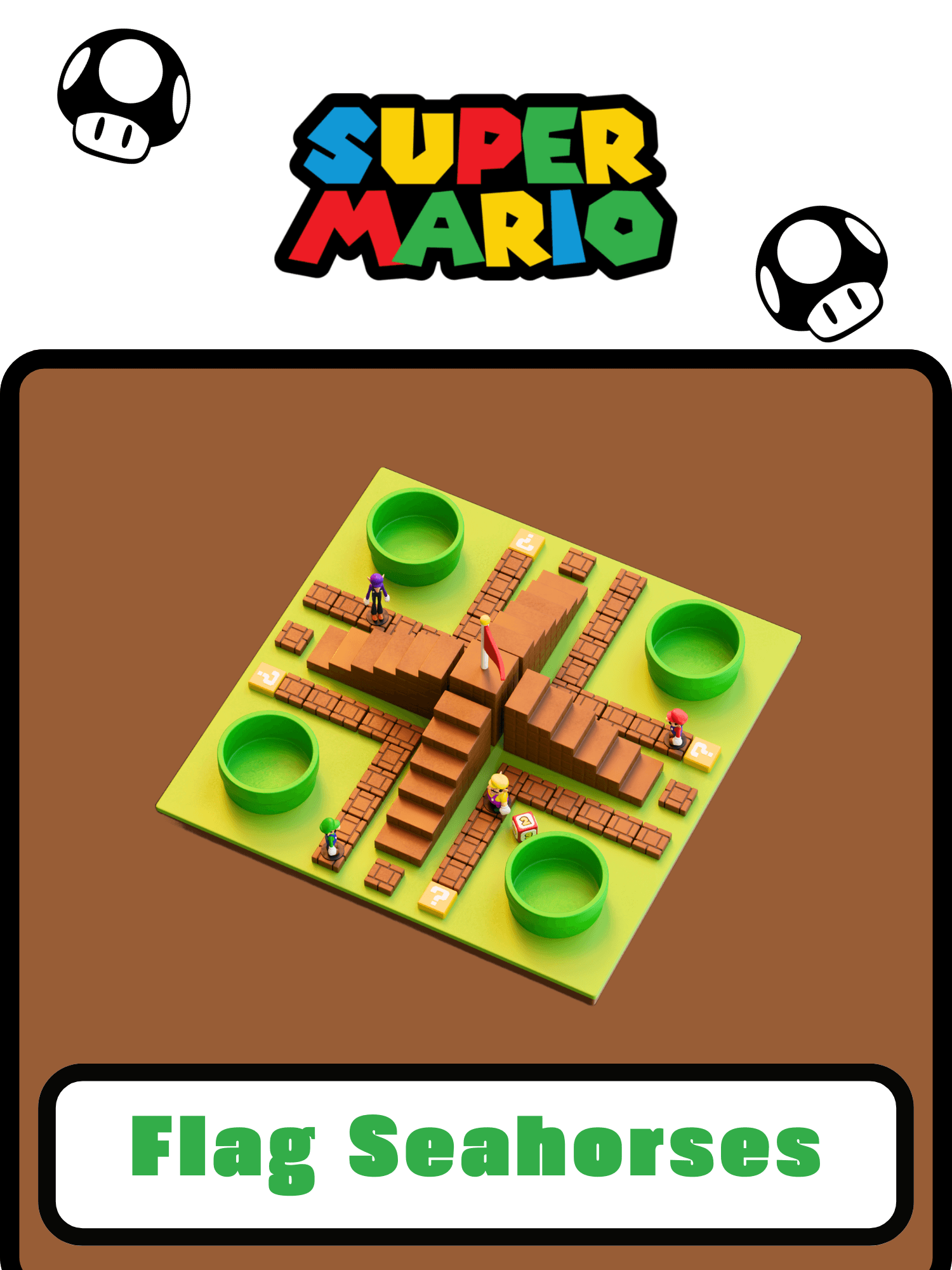 Mario Flag Seahorses 3d model