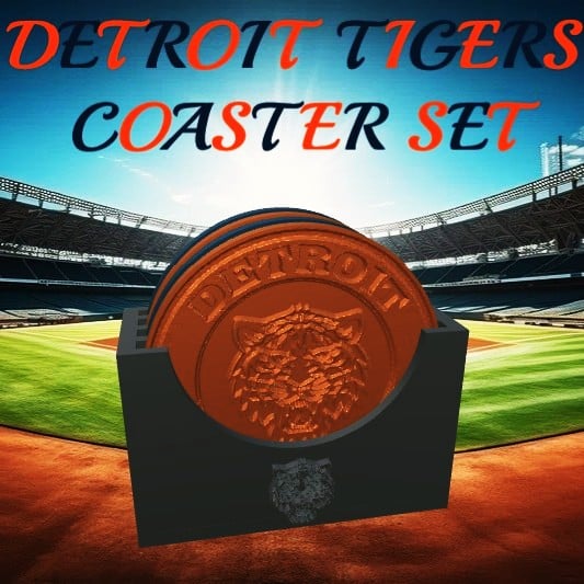 Detroit Tigers Coaster Set (MLB) 3d model