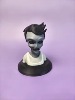 Grey Alien Burger Chef Bust 3d model