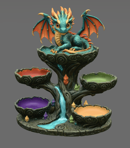 Baby Dragon Organizer Tree STL File for 3D Print 3d model