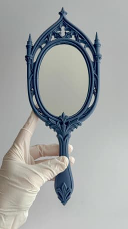 Gothic Cathedral Hand Mirror | Dark Fantasy Vanity Mirror 3D Print 3d model