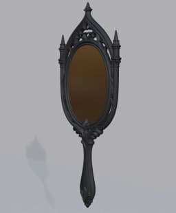 Gothic Cathedral Hand Mirror | Dark Fantasy Vanity Mirror 3D Print 3d model