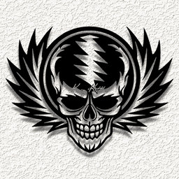 grateful skull face wall art 3d model