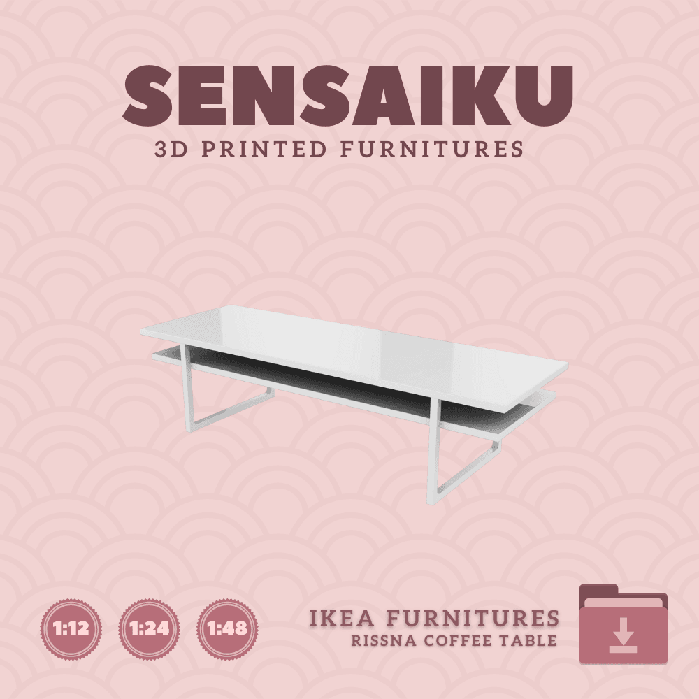 Miniature Replica 02. Rissna Coffee Table for Miniature Dollhouse IKEA 3D Print (1:12,24,48) 3d model