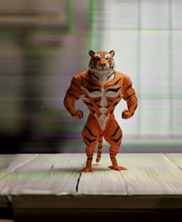 Gym tiger lowpoly 3d model