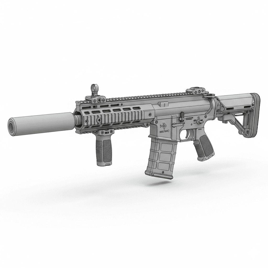 Gun FN SCAR H Battle Rifle 3d model