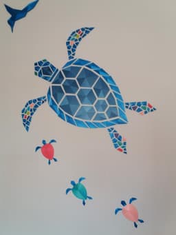 Baby turtle wall design 3d model