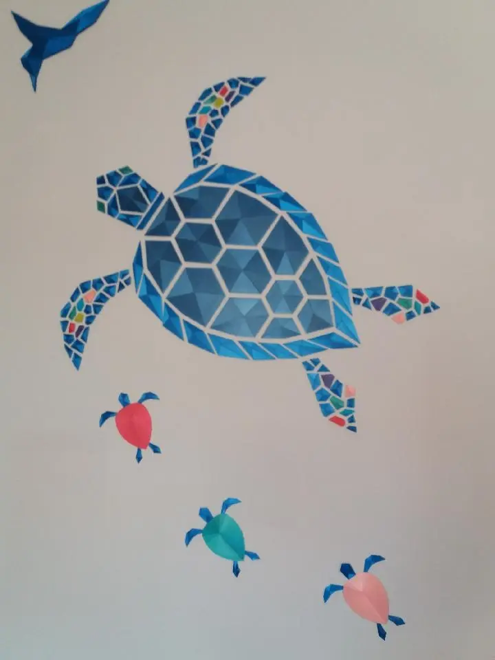Baby turtle wall design 3d model