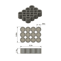 Insulin Vial Caddy Organizer — 12 Vial 4x3 STL File 3d model