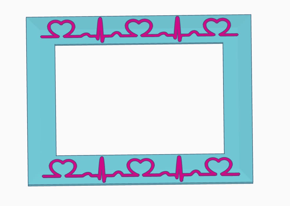 Heartbeat Fridge magnet frame 3d model