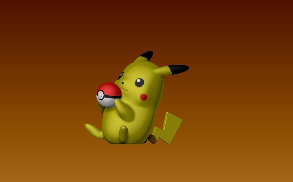 Pikachu with a pokeball 3d model