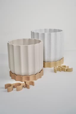 TWINIA V2 - minimalist planter with propagation tube holder.3mf 3d model