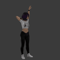 Cute Woman Stretching v2 3d model