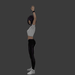 Cute Woman Stretching v2 3d model