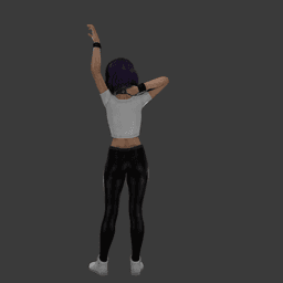 Cute Woman Stretching v2 3d model