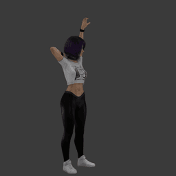 Cute Woman Stretching v2 3d model