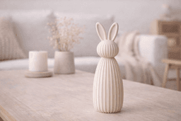 Modern Ribbed Easter Bunny STL | Minimalist Rabbit Home Decor | Scandinavian Bunny Figurine | Spring 3d model