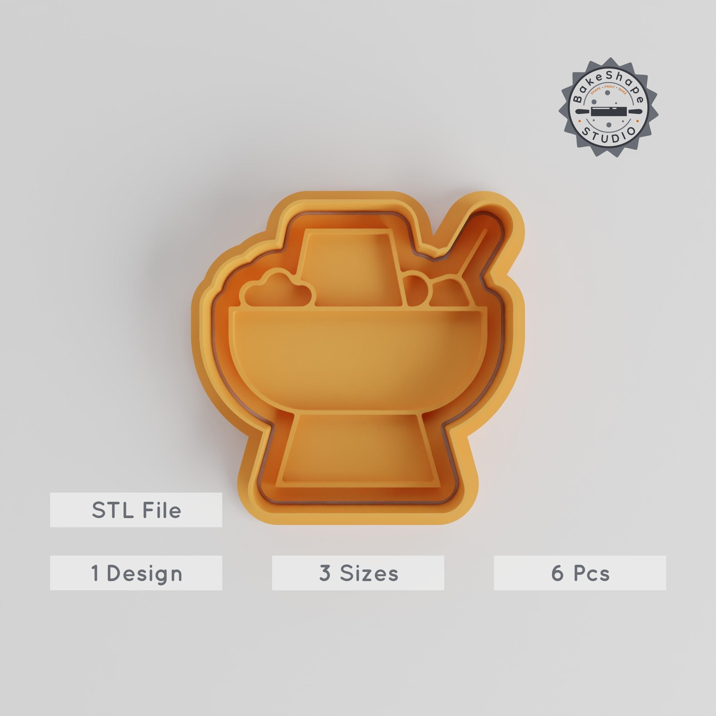 Hot Pot Shape Cutter & Stamp Set, Includes Small, Medium, Large Sizes, Perfect for Cookies, Fondant, 6-Piece Collection PRODUCT_4489 3d model