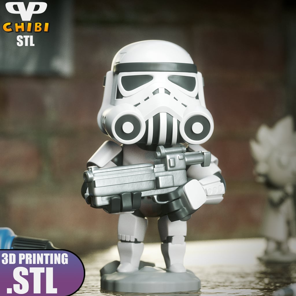 Stormtrooper Chibi STL for 3D Printing ChibiSTL 3DXM 3d model