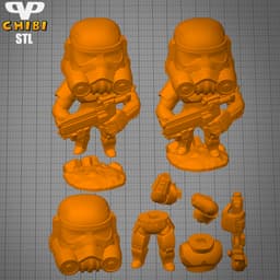 Stormtrooper Chibi STL for 3D Printing ChibiSTL 3DXM 3d model