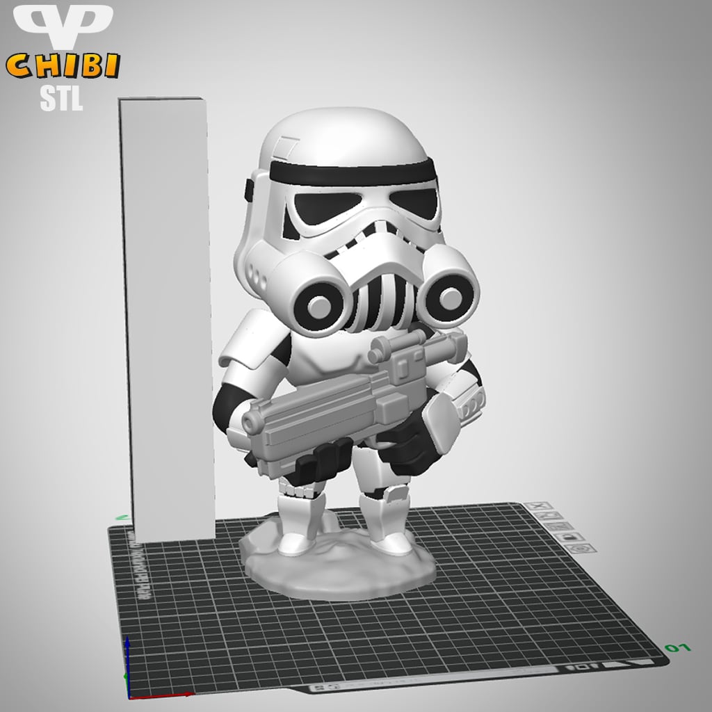 Stormtrooper Chibi STL for 3D Printing ChibiSTL 3DXM 3d model
