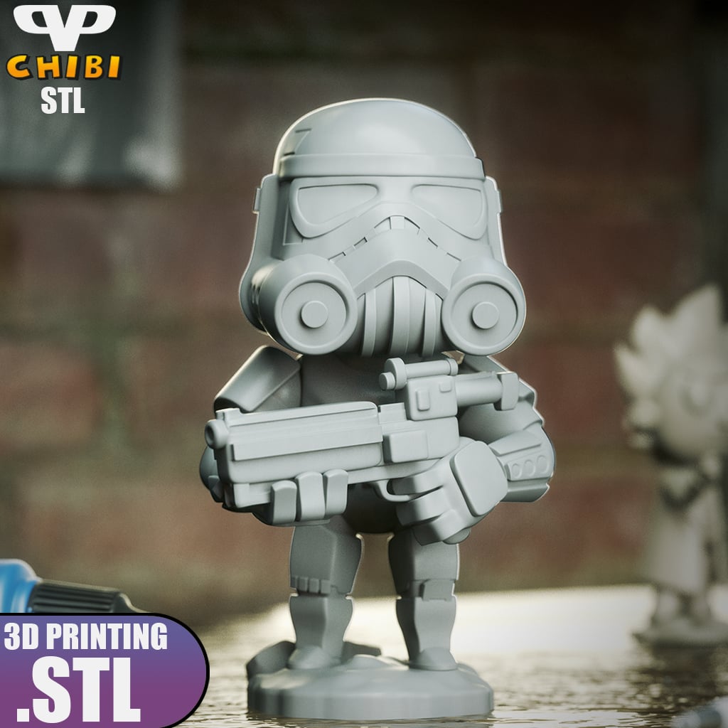 Stormtrooper Chibi STL for 3D Printing ChibiSTL 3DXM 3d model