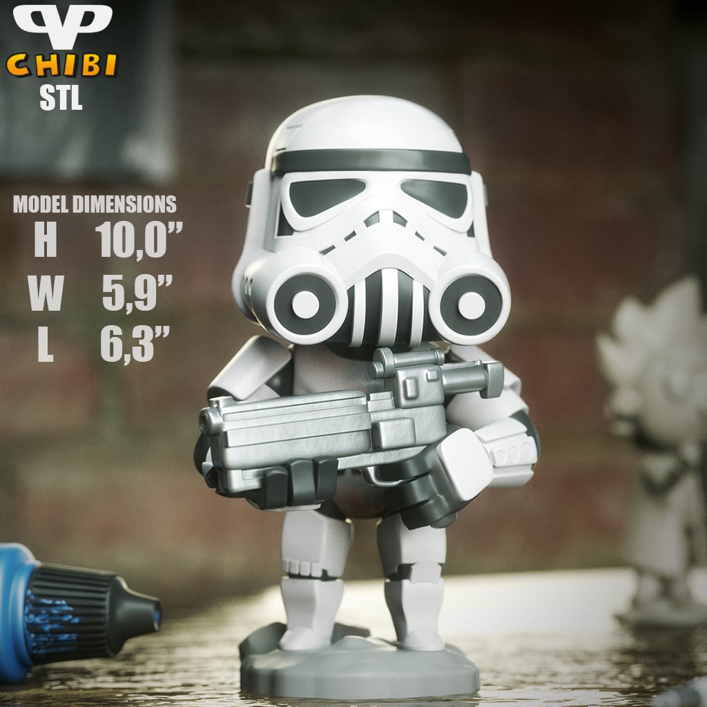 Stormtrooper Chibi STL for 3D Printing ChibiSTL 3DXM 3d model