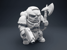 Veteran Captain – Chibi Wargame Mech Miniature 3d model